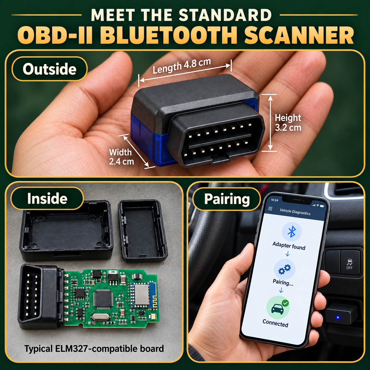 Standard OBD2 scanner: visual guide A